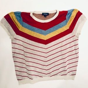 ModCloth Sweater, Short-Sleeve, Striped, XL